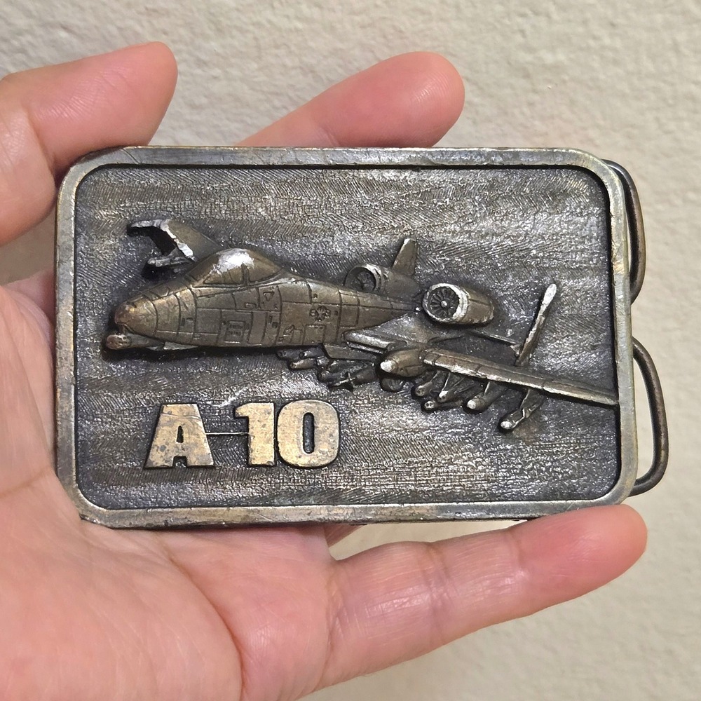Vintage The Buckle Connection Belt Buckle A-10 Warthog Military Brass Tone Metal